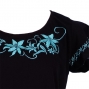 Hula T-shirt / Frilled Sleeve with Lily embroidery / GKD4tbb