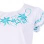 Hula T-shirt / Frilled Sleeve with Lily embroidery / GKD4tbw