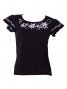 Hula T-shirt / Frilled Sleeve with Lily embroidery / GKD4wb