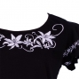 Hula T-shirt / Frilled Sleeve with Lily embroidery / GKD4wb