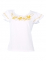 Hula T-shirt / Frilled Sleeve with Lily embroidery / GKD4gw