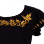 Hula T-shirt / Frilled Sleeve with Bird of Paradise & Butterfly / GKD5gb