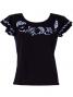 Hula T-shirt / Frilled Sleeve with Honu embroidery / GKD6sbb