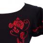 Hula T-shirt / Frilled Sleeve with Rose embroidery / GKD8rb