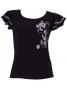 Hula T-shirt / Frilled Sleeve with Rose embroidery / GKD8sb