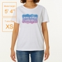 Hula Original Name Print T-shirt / Honu & Hibiscus / White / OT008w
