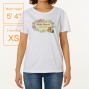 Hula Original Name Print T-shirt / Plumeria & Hibiscus / White / OT009w
