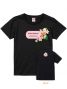 Hula Original Name Print T-shirt / Plumeria & Hibiscus / Black / OT010b