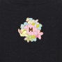 Hula Original Name Print T-shirt / Plumeria & Hibiscus / Black / OT010b