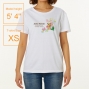 Hula Original Name Print T-shirt / Plumeria & Hibiscus / Black / OT010b