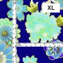 Japan Fabric / Chrysanthemum, Peony & Pine / JWA-001-BL
