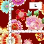 Japan Fabric / Chrysanthemum, Peony & Pine / JWA-001-RD