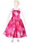 Hula Kids Midi Dress Keiki with Gradation Plumeria Print / Red / Gcw38