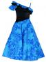 Hula Kids One Shoulder Dress with Velvet & Orchid Print / Blue / Gcw53