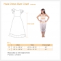Hula Frilled Sleeves with Velvet & Plumeria Dress / Blue / J1423bl