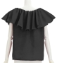 Hula Frilled Collar Blouse with Koshibo / Black / J3316bk
