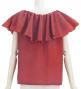 Hula Frilled Collar Blouse with Koshibo / Dark Red 2 / J3316drd2