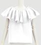 Hula Frilled Collar Blouse with Koshibo / White / J3316wh