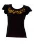 Hula T-shirt / Frilled Sleeve with lehua embroidery / GKD7gb