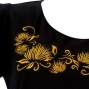 Hula T-shirt / Frilled Sleeve with lehua embroidery / GKD7gb