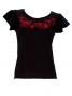 Hula T-shirt / Frilled Sleeve with lehua embroidery / GKD7rb