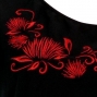 Hula T-shirt / Frilled Sleeve with lehua embroidery / GKD7rb