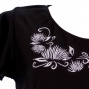 Hula T-shirt / Frilled Sleeve with lehua embroidery / GKD7sb