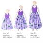 Hula Kids Keiki Long Halterneck Dress with Tiare Print / Lavender / Gcw35