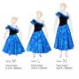 Hula Kids One Shoulder Dress with Velvet & Orchid Print / Blue / Gcw53