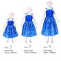 Hula Kids Drape Satin Dress with Lehua Print / Blue / Gp28bl