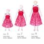 Hula Kids Drape Satin Dress with Lehua Print / Red / Gp28rd