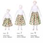 Hula Kids Drape Satin Dress with Lehua Print / White / Gp28wh