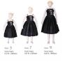 Hula Kids Shantung Dress with Lehua Embroidery / Black / Gp2b
