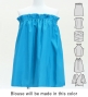 Hula Blouse & Pa'u Set-Up with Hawaiian Leaf Print / Luxury Collection / Blue / J3311bl