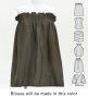 Hula Blouse & Pa'u Set-Up with Hawaiian Leaf Print / Luxury Collection / Brown / J3311br