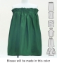Hula Blouse & Pa'u Set-Up with Hawaiian Leaf Print / Luxury Collection / Green / J3311gr