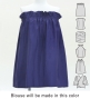 Hula Blouse & Pa'u Set-Up with Hawaiian Leaf Print / Luxury Collection / Navy / J3311nv