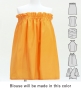 Hula Blouse & Pa'u Set-Up with Hawaiian Leaf Print / Luxury Collection / Orange / J3311or