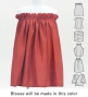 Hula Blouse & Pa'u Set-Up with Hawaiian Leaf Print / Luxury Collection / Red / J3311rd