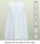 Hula Blouse & Pa'u Set-Up with Hawaiian Leaf Print / Luxury Collection / White / J3311wh
