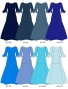 Custom Frilled Sleeve Long Dress / JC100-solid