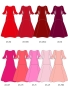 Custom Frilled Sleeve Long Dress / JC100-solid