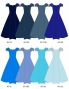 Custom Long Dress With 3gather Frill Puff Sleeves / JC107-solid