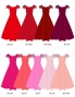Custom Long Dress With 3gather Frill Puff Sleeves / JC107-solid