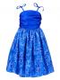 Hula Kids Drape Satin Dress with Lehua Print / Blue / Gp28bl