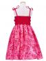 Hula Kids Drape Satin Dress with Lehua Print / Red / Gp28rd
