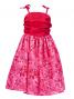 Hula Kids Drape Satin Dress with Lehua Print / Red / Gp28rd