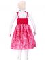 Hula Kids Drape Satin Dress with Lehua Print / Red / Gp28rd