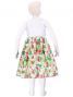 Hula Kids Drape Satin Dress with Lehua Print / White / Gp28wh