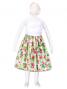 Hula Kids Drape Satin Dress with Lehua Print / White / Gp28wh